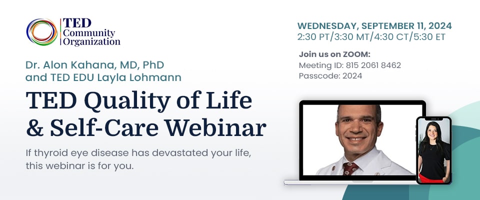 TED Community Webinar Dr Kahana TED Quality of Life and Self-Care Webinar